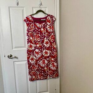 Fully Lined Printed Summer Dress - Knee length - Size 12